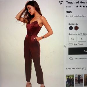 PINK touch of heaven satin jumpsuit